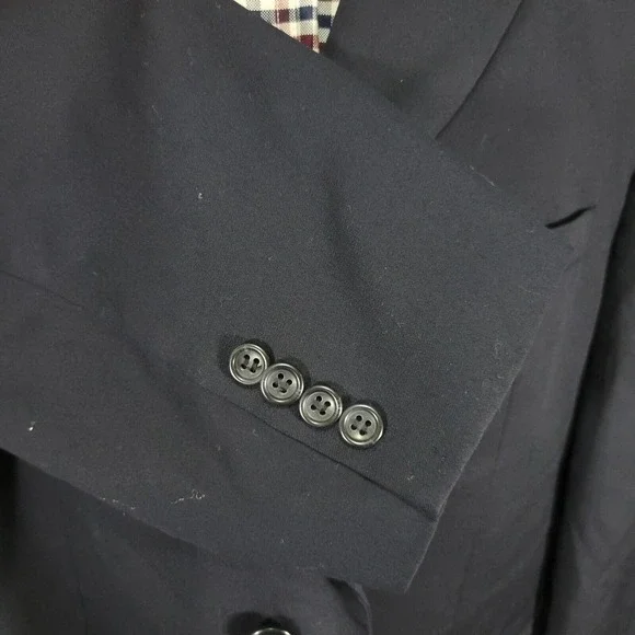 Joseph Feiss Men's Sport Coat‎ Blazer Two Button Navy Blue Wool Twill 50S